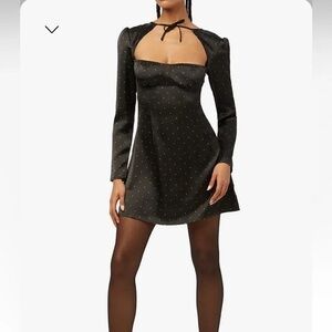 WeWoreWhat Black and White Polka Dot Dress Size 4